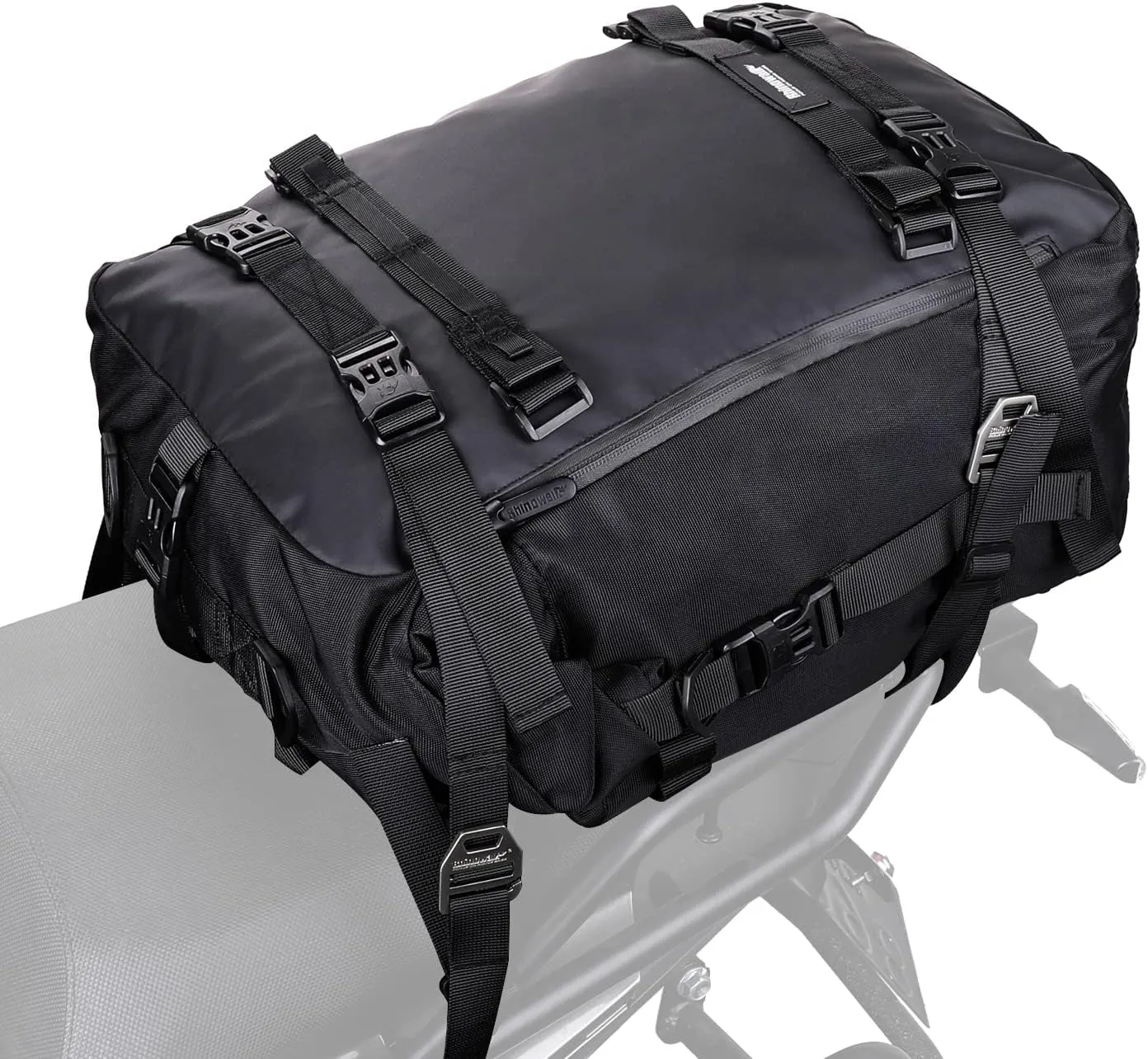 Rhinowalk Motorcycle Saddle Bag, 30L, Black, Waterproof, Combinable, Backpack