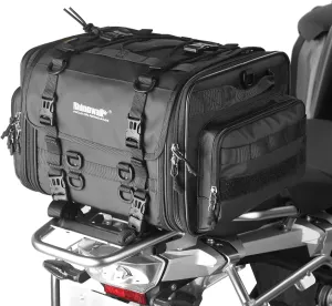 Rhinowalk Motorcycle Tail Bag Expandable Motorcycle Travel Luggage 45L Waterproof All Weather/Trunk/Rack Bag with Sissy Bar Straps-Black
