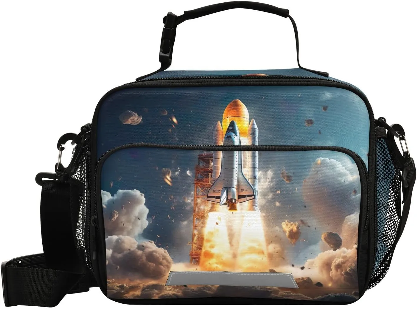 Rocket Space Planet Kids Lunch Box Insulated Lunch Bags Cooler Tote Bag with Removable Shoulder Strap for Boy Girl Student 20850410