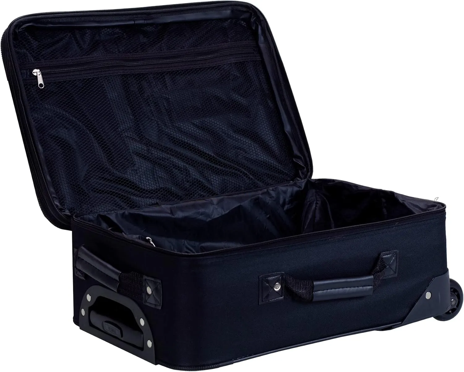 Rockland Fashion Softside Upright Luggage Set, Black/Gray, 2-Piece (14/19)