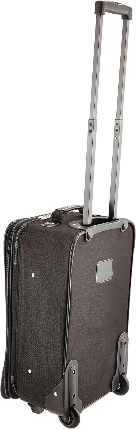 Rockland Fashion Softside Upright Luggage Set, Black/Gray, 2-Piece (14/19)