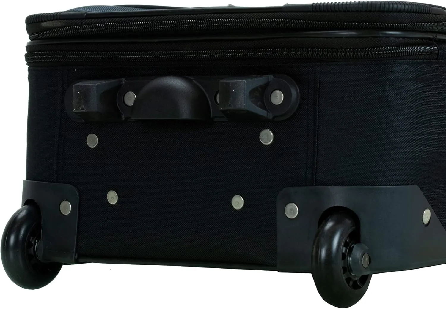 Rockland Fashion Softside Upright Luggage Set, Black/Gray, 2-Piece (14/19)