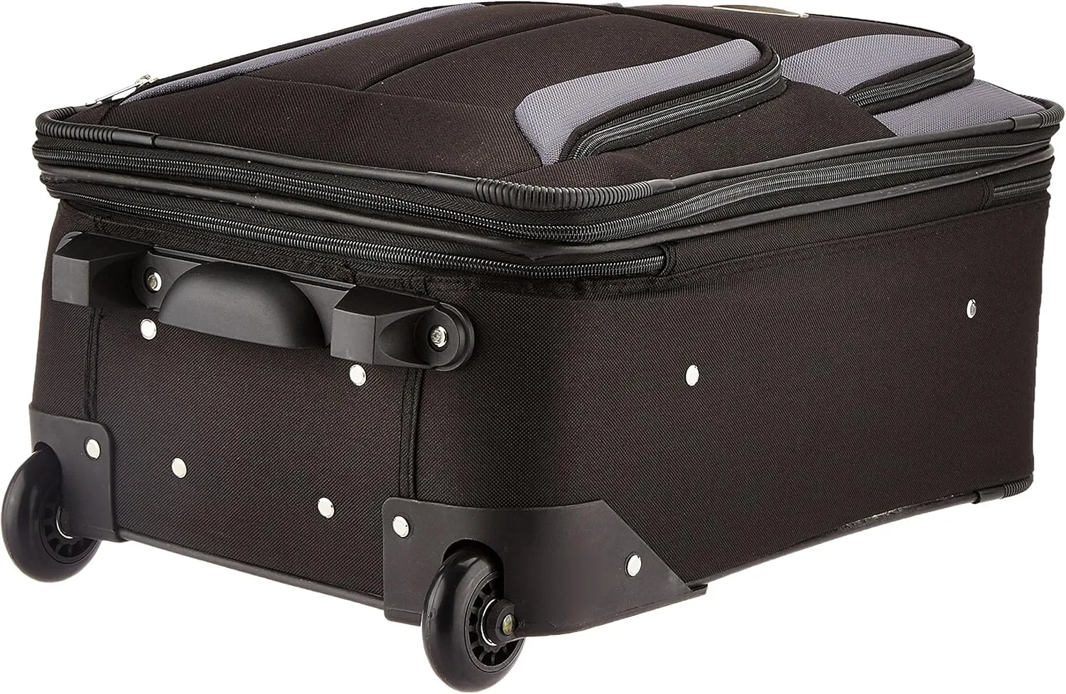 Rockland Fashion Softside Upright Luggage Set, Black/Gray, 2-Piece (14/19)