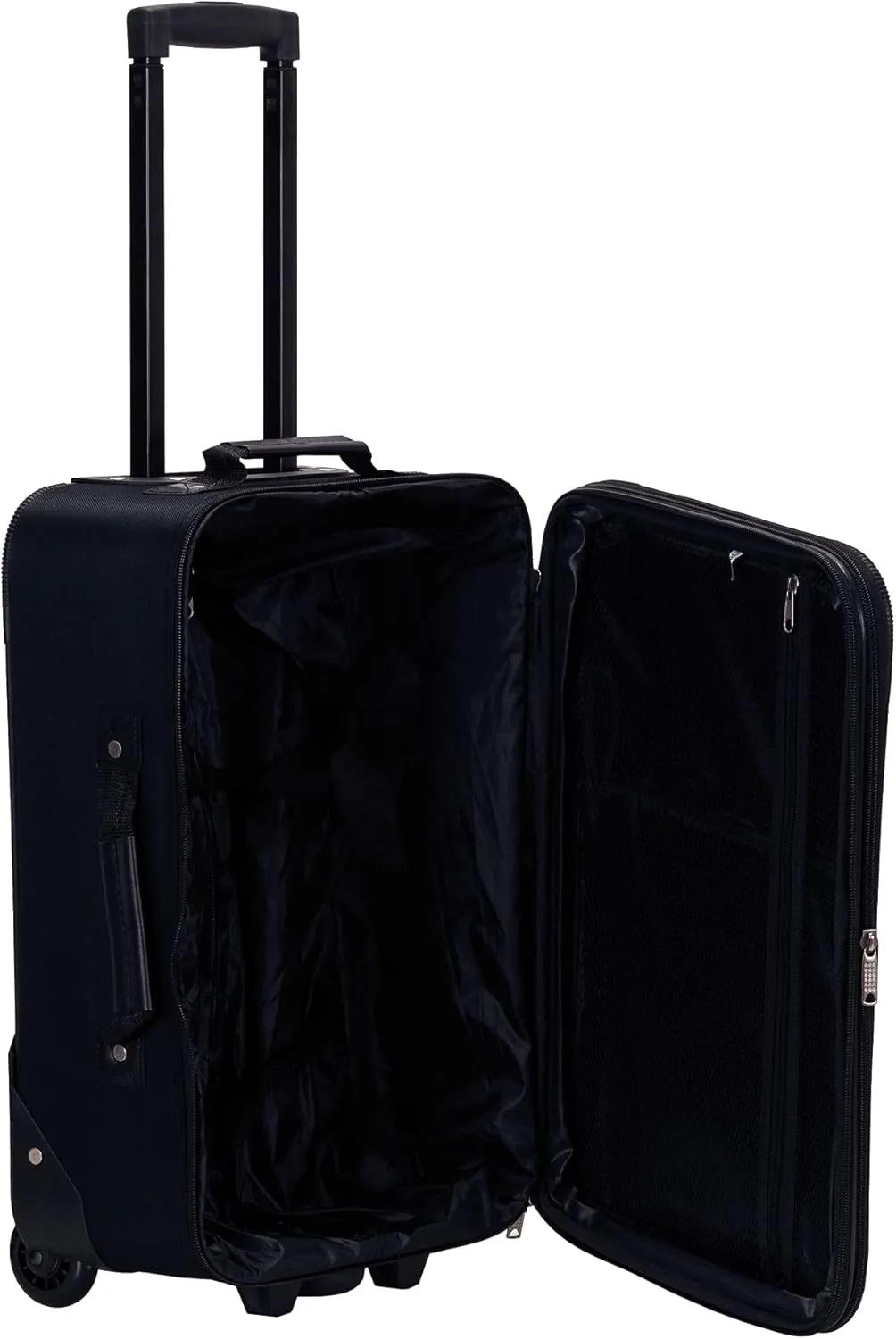 Rockland Fashion Softside Upright Luggage Set, Expandable, Black, 2-Piece (14/19)