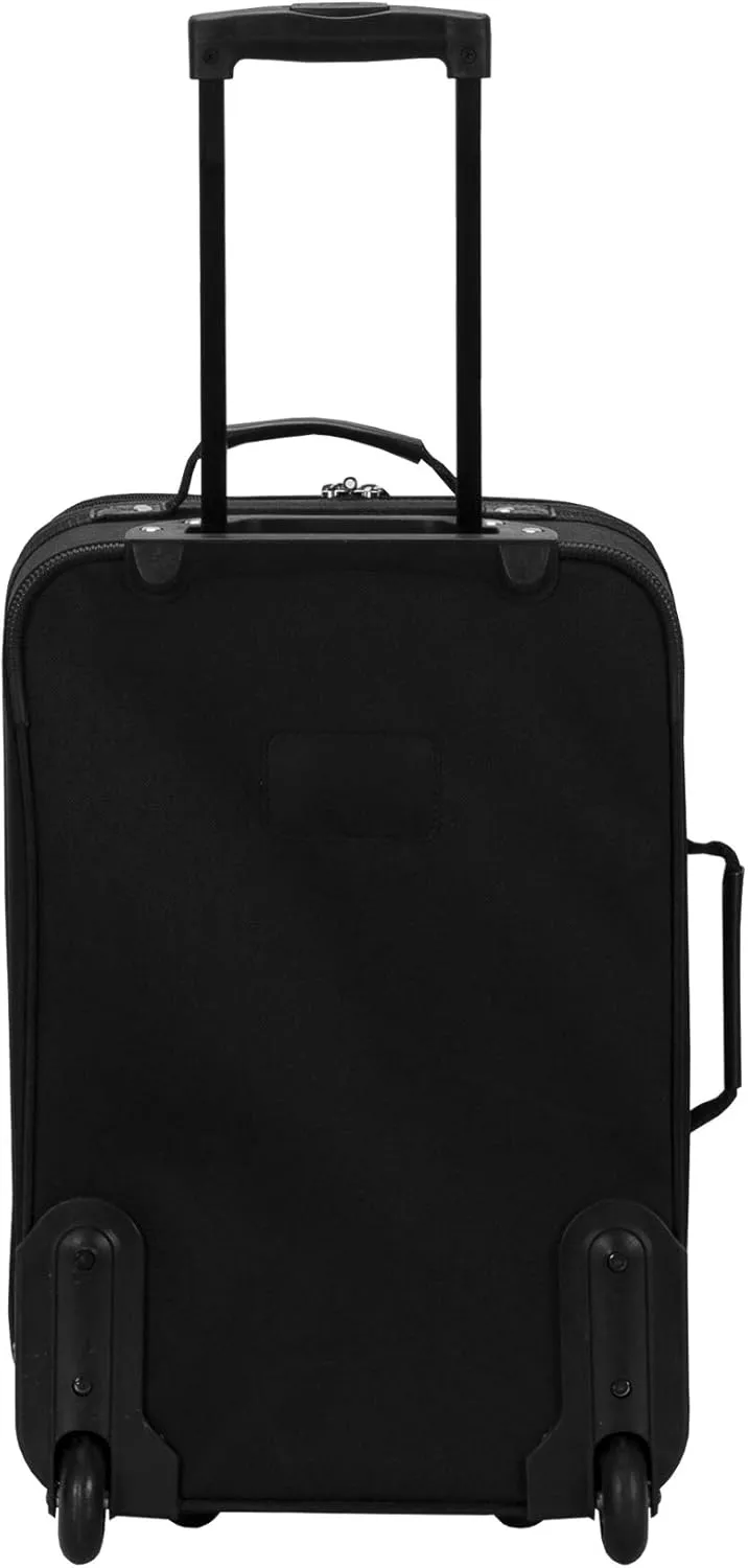 Rockland Fashion Softside Upright Luggage Set, Expandable, Black, 2-Piece (14/19)