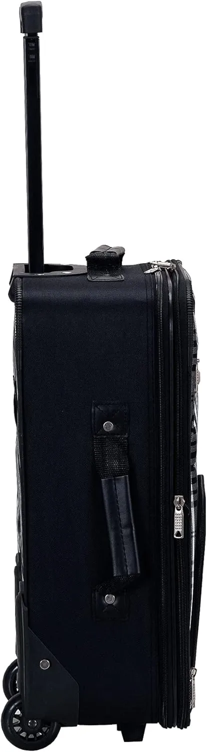 Rockland Fashion Softside Upright Luggage Set, Expandable, Black Plaid, 2-Piece (14/19)