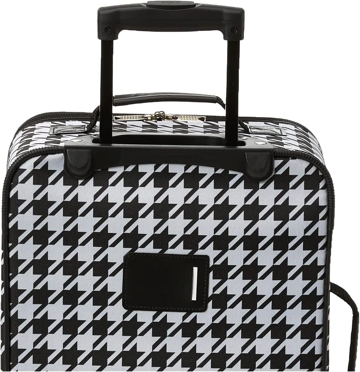 Rockland Fashion Softside Upright Luggage Set, Expandable, Kensington, Black and White, 2-Piece(14/19)