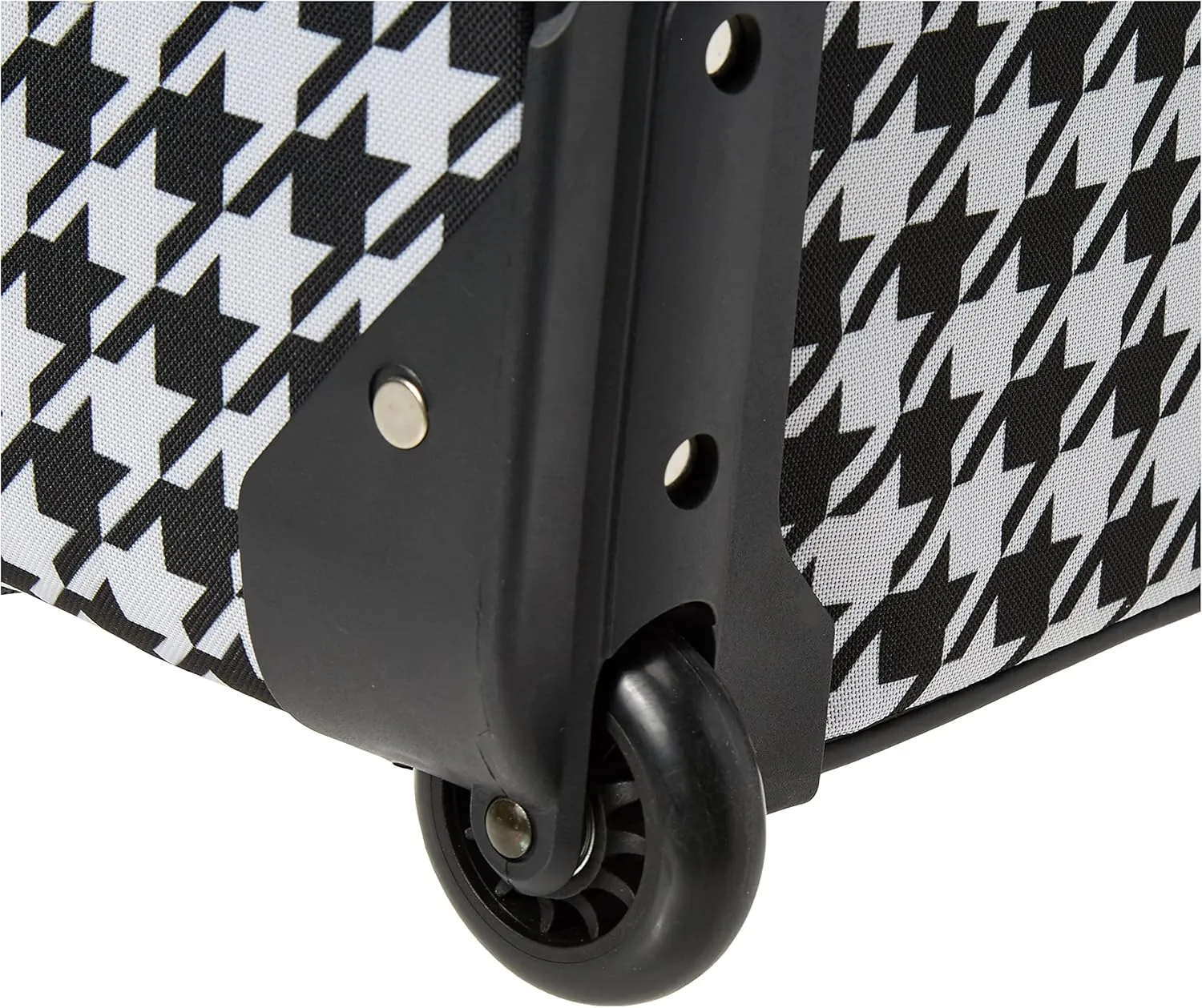 Rockland Fashion Softside Upright Luggage Set, Expandable, Kensington, Black and White, 2-Piece(14/19)