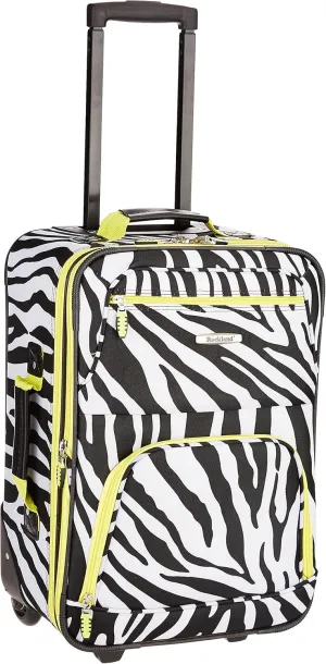 Rockland Fashion Softside Upright Luggage Set, Expandable, Lime Zebra, 2-Piece (14/19)