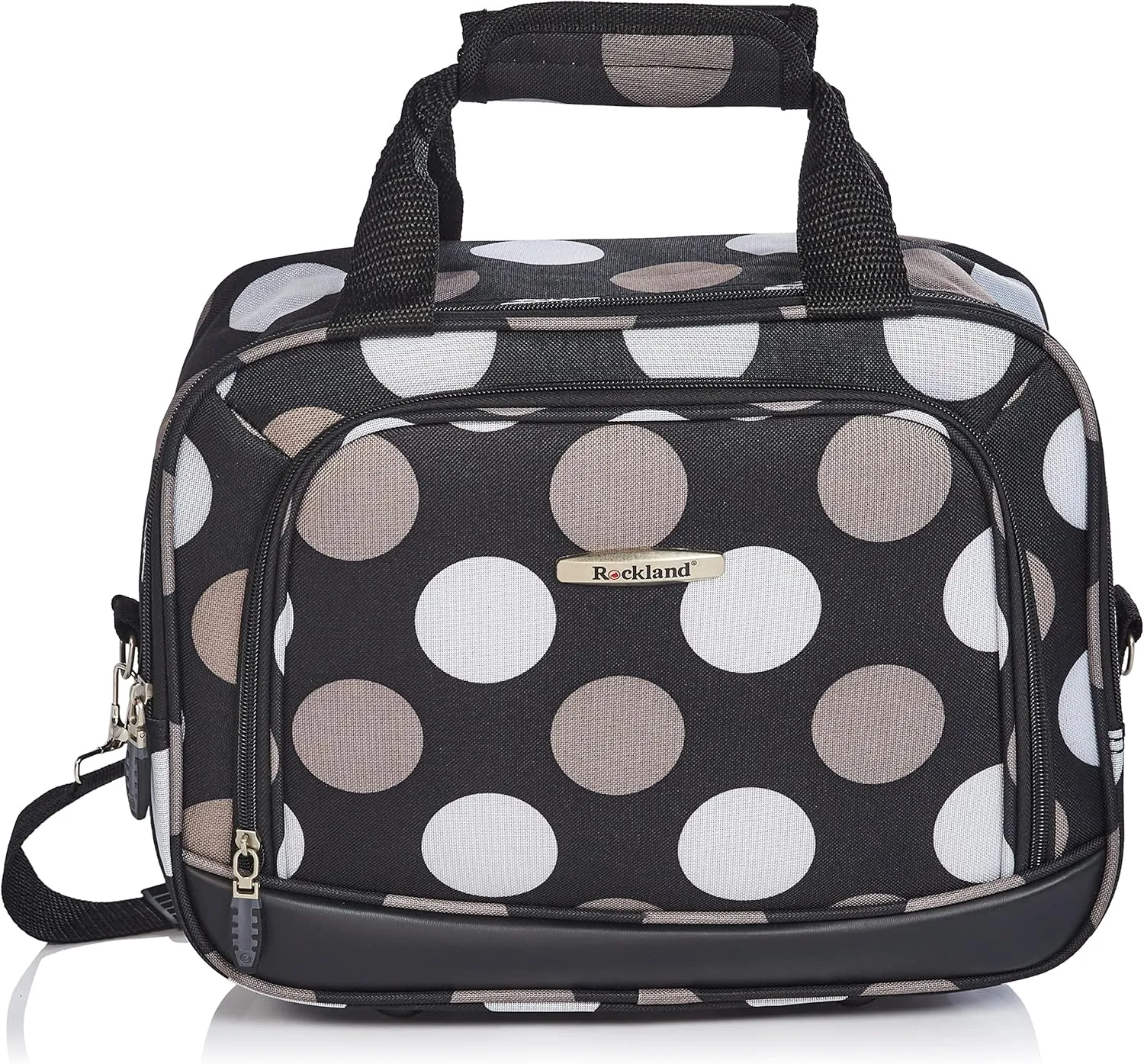 Rockland Fashion Softside Upright Luggage Set, Expandable, New Black Dot, 2-Piece (14/19)