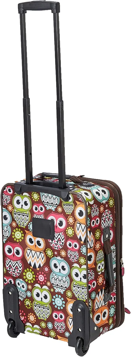 Rockland Fashion Softside Upright Luggage Set, Expandable, Owl, 2-Piece (14/19)