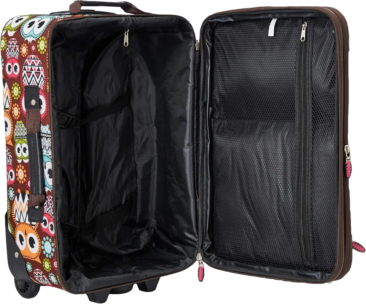 Rockland Fashion Softside Upright Luggage Set, Expandable, Owl, 2-Piece (14/19)