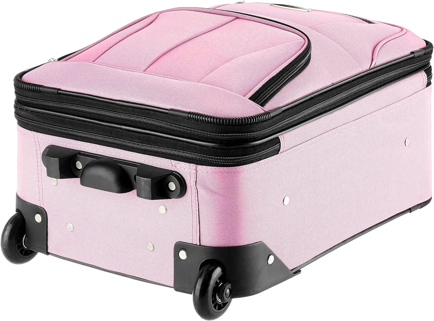 Rockland Fashion Softside Upright Luggage Set, Expandable, Pink, 2-Piece (14/19)