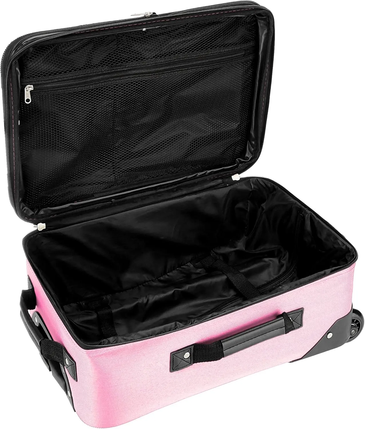 Rockland Fashion Softside Upright Luggage Set, Expandable, Pink, 2-Piece (14/19)