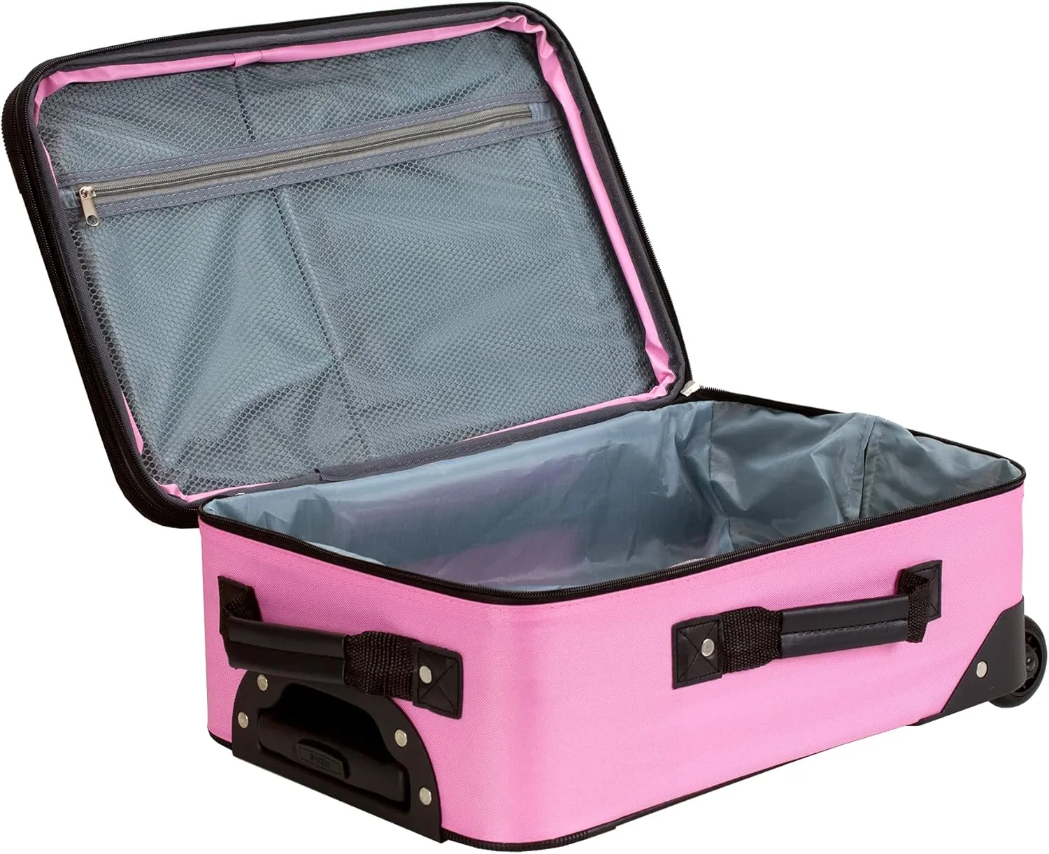 Rockland Fashion Softside Upright Luggage Set, Expandable, Pink, 2-Piece (14/19)