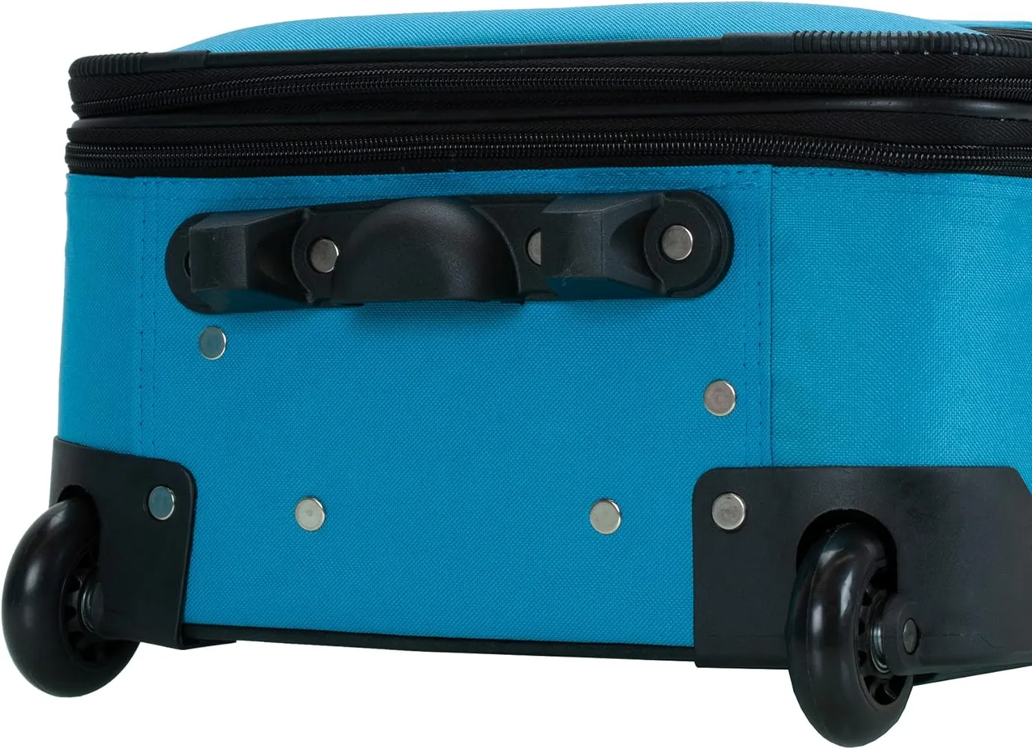 Rockland Fashion Softside Upright Luggage Set, Expandable, Wheel, Telescopic Handle,Turquoise, 2-Piece (14/19)