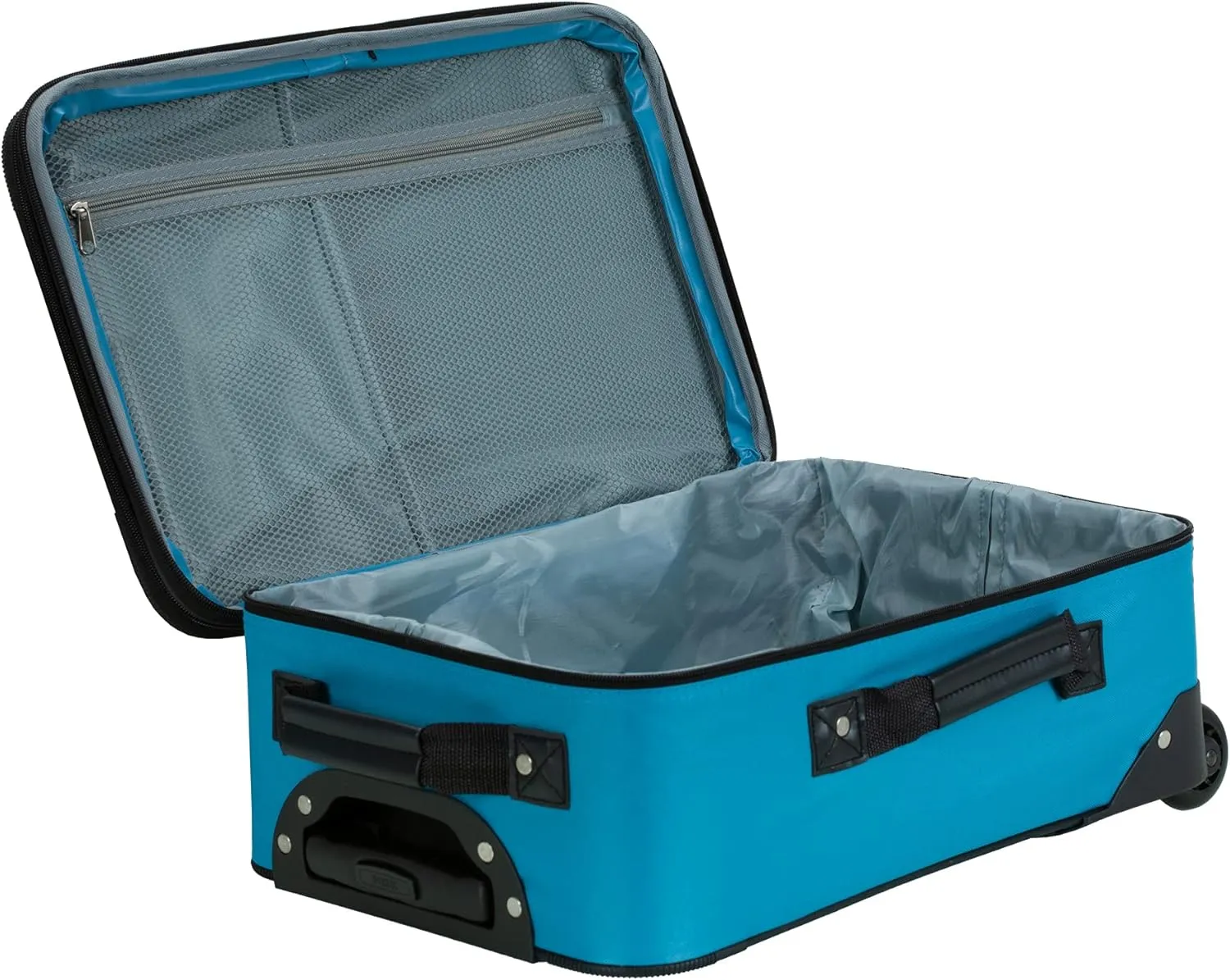 Rockland Fashion Softside Upright Luggage Set, Expandable, Wheel, Telescopic Handle,Turquoise, 2-Piece (14/19)