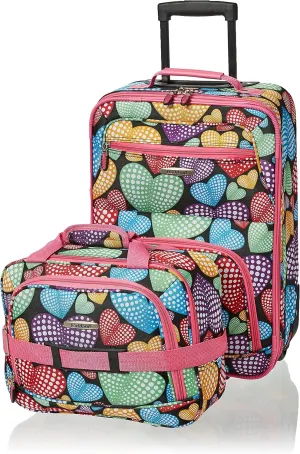 Rockland Fashion Softside Upright Luggage Set, Expandable,New Heart, 2-Piece (14/19)