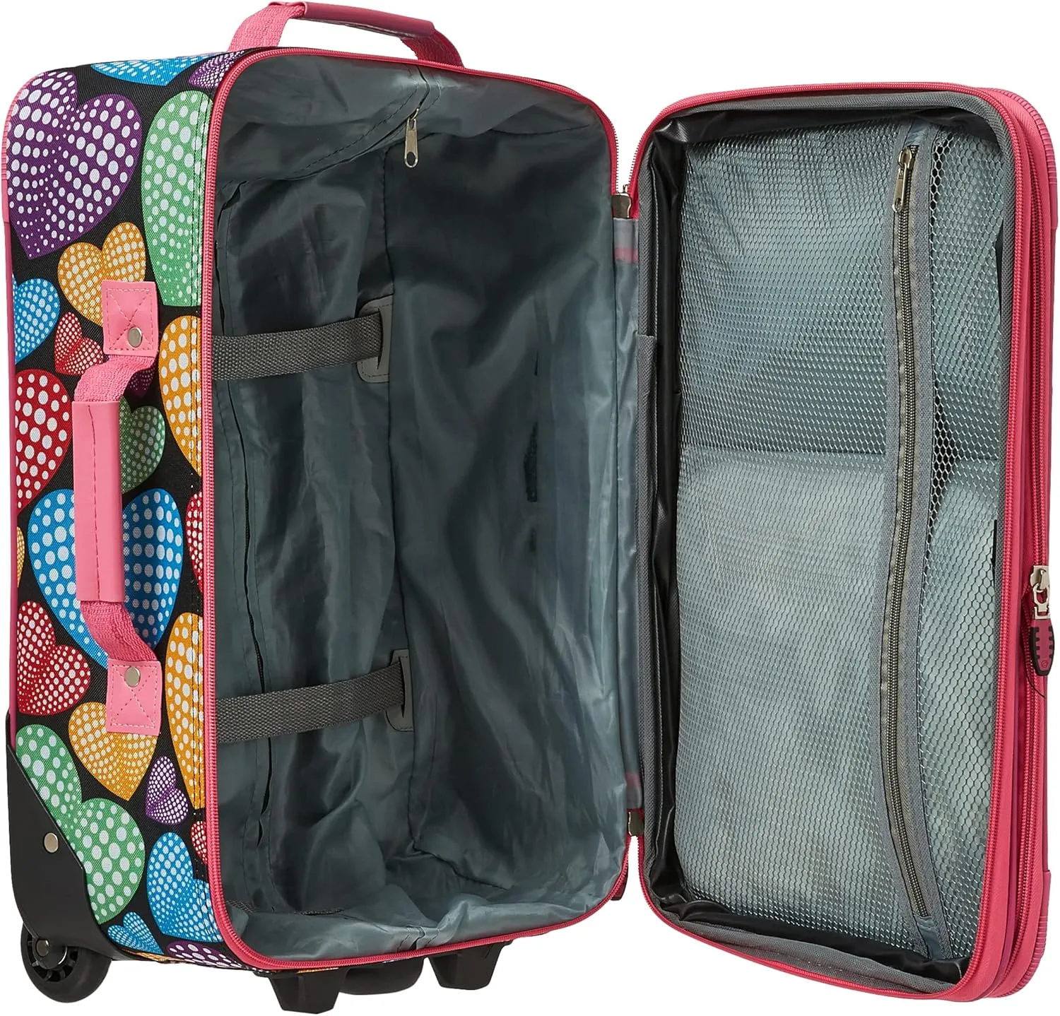 Rockland Fashion Softside Upright Luggage Set, Expandable,New Heart, 2-Piece (14/19)