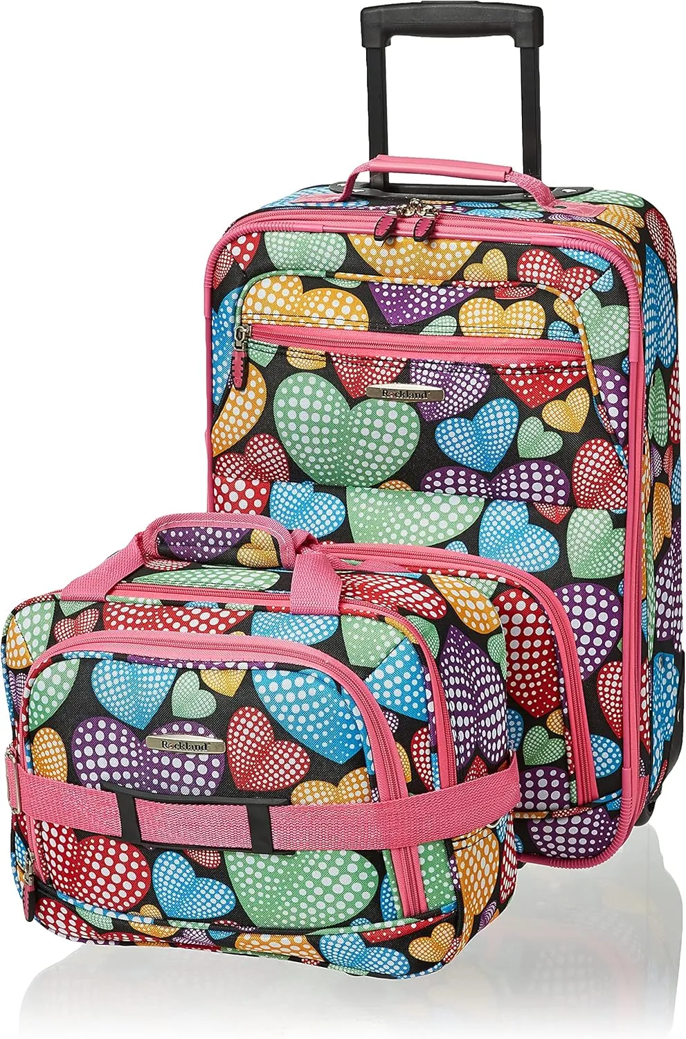 Rockland Fashion Softside Upright Luggage Set, Expandable,New Heart, 2-Piece (14/19)