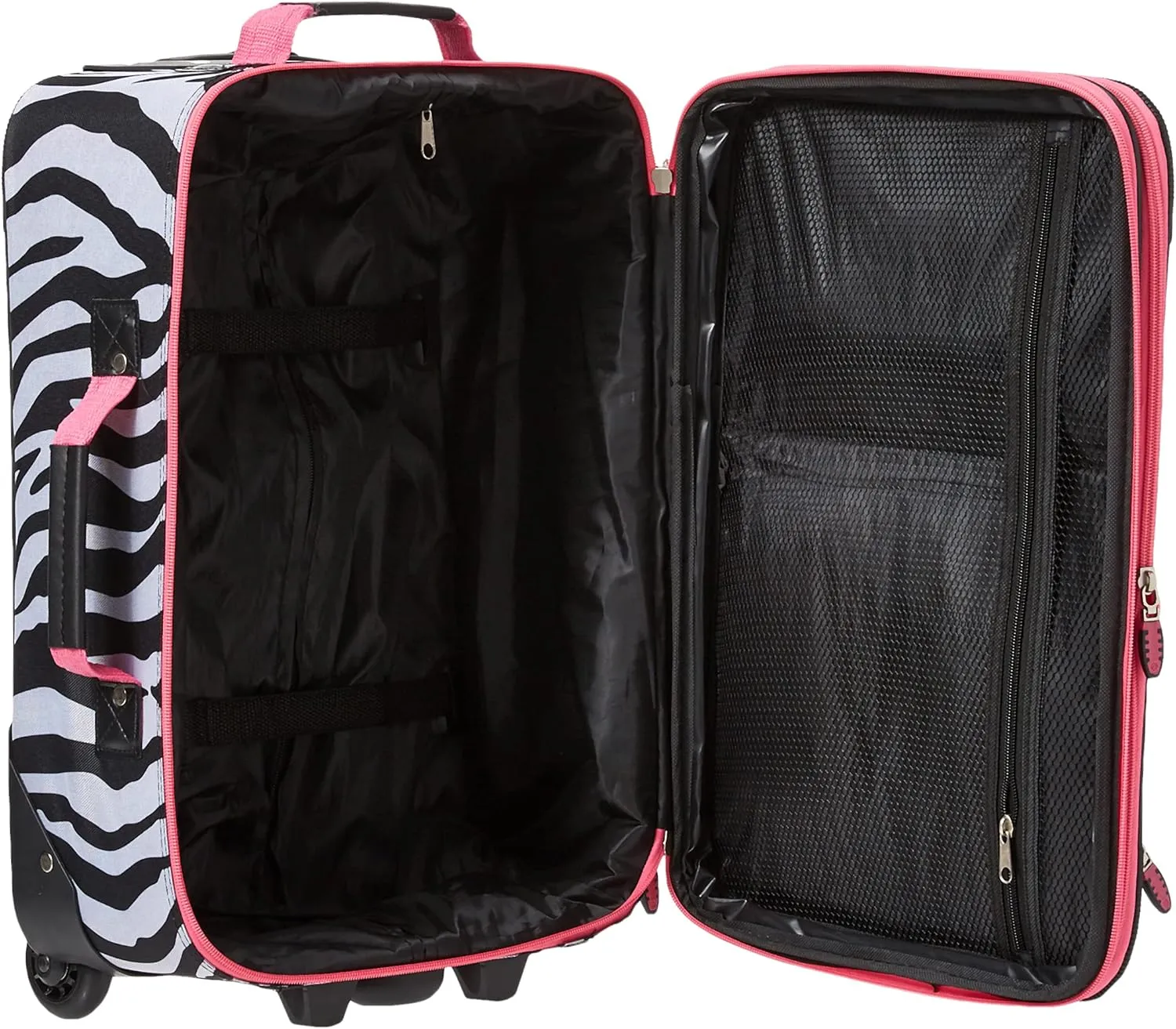 Rockland Fashion Softside Upright Luggage Set, Pink Zebra, 2-Piece (14/19)