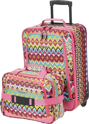 Rockland Fashion Softside Upright Luggage Set, Tribal, 2-Piece (14/19)