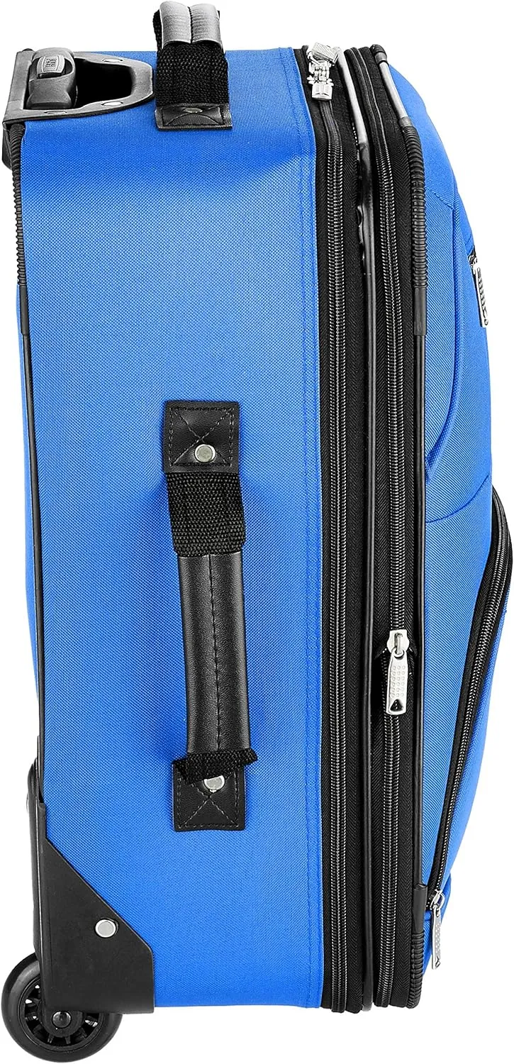 Rockland Fashion Softside Upright Luggage Set,Expandable, Blue, 2-Piece (14/19)