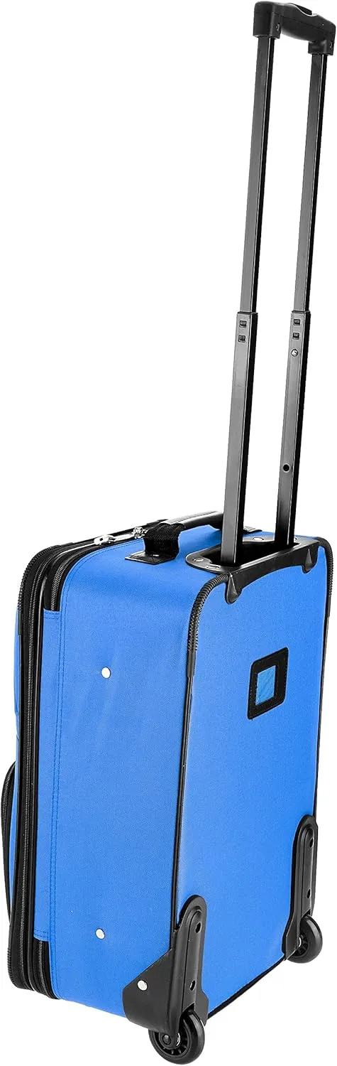 Rockland Fashion Softside Upright Luggage Set,Expandable, Blue, 2-Piece (14/19)