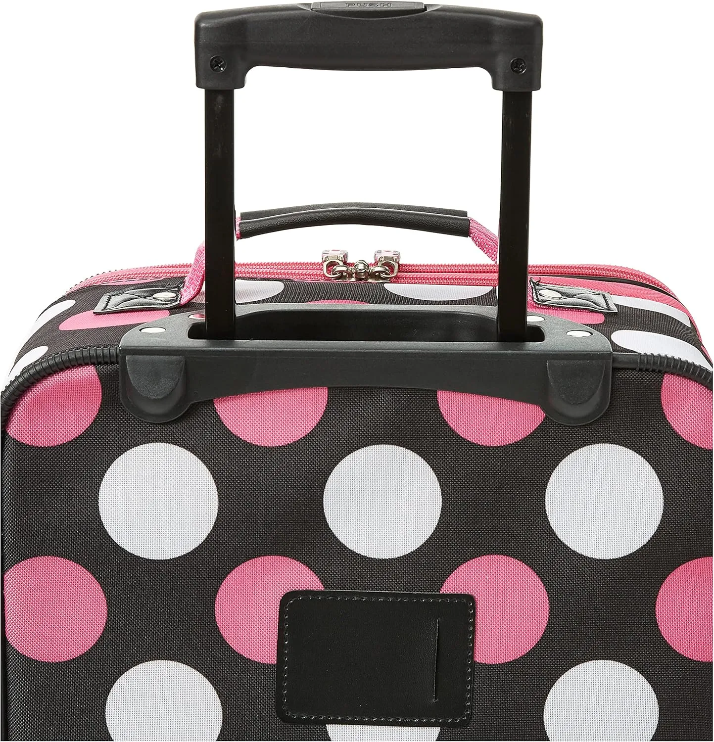 Rockland Fashion Softside Upright Luggage Set,Expandable, Multi/Pink Dot, 2-Piece (14/19)