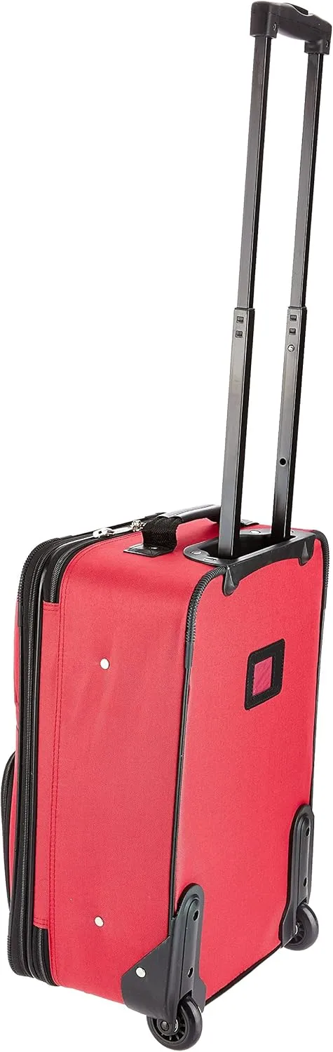 Rockland Fashion Softside Upright Luggage Set,Expandable, Red, 2-Piece (14/19)