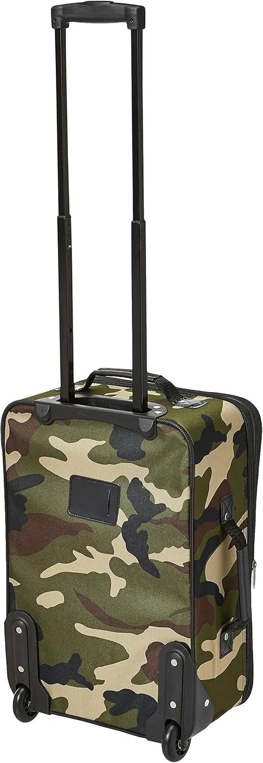 Rockland Fashion Softside Upright Luggage Set,Expandable, Wheel, Telescopic Handle, Camouflage, 2-Piece (14/19)