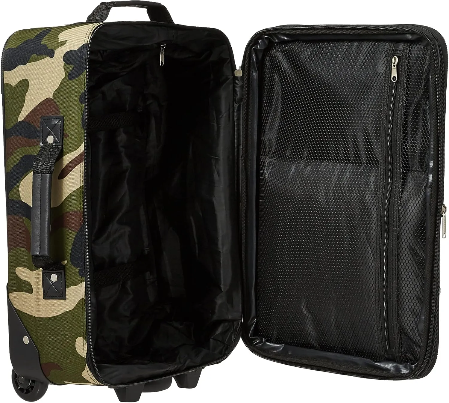 Rockland Fashion Softside Upright Luggage Set,Expandable, Wheel, Telescopic Handle, Camouflage, 2-Piece (14/19)