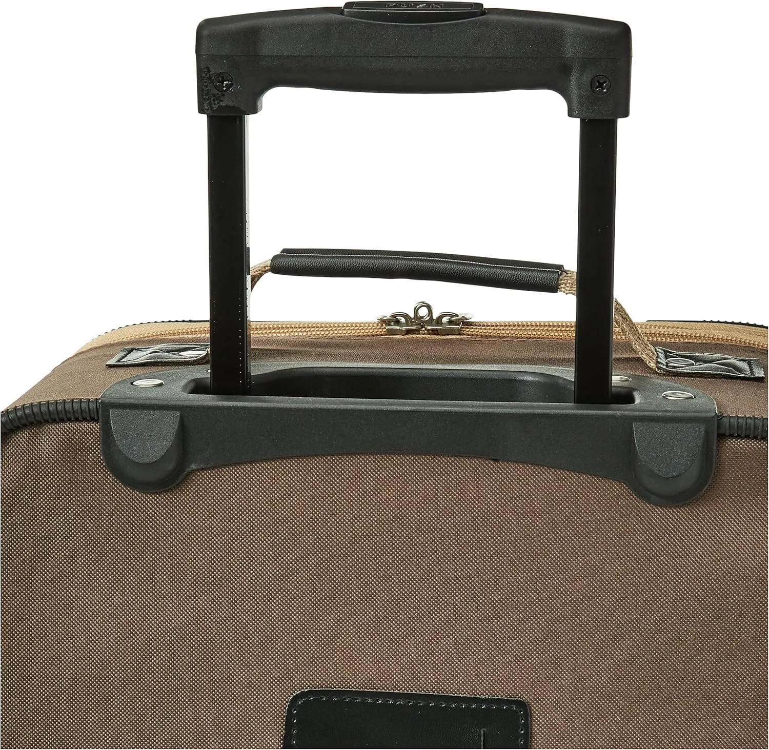 Rockland Fashion Softside Upright Luggage Set,'Expandable,Lightweight,Telescopic Handle,Wheel, Brown, 2-Piece (14/19)