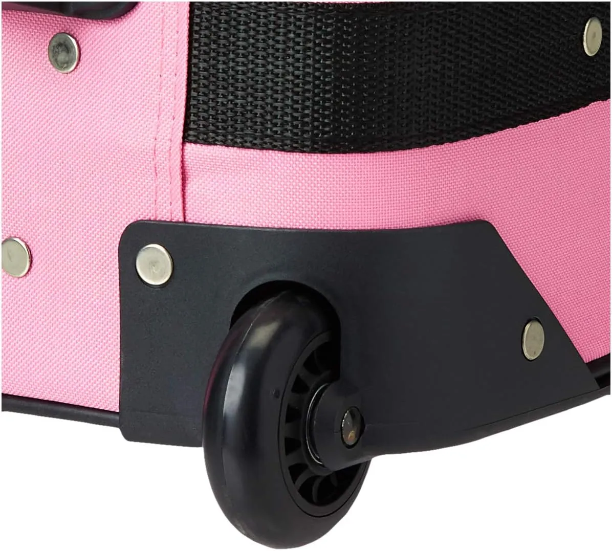 Rockland Fashion Softside Upright Luggage Set,Expandable,Lightweight,Telescopic Handle,Wheel, Pink Cross, 2-Piece Set (14/19)
