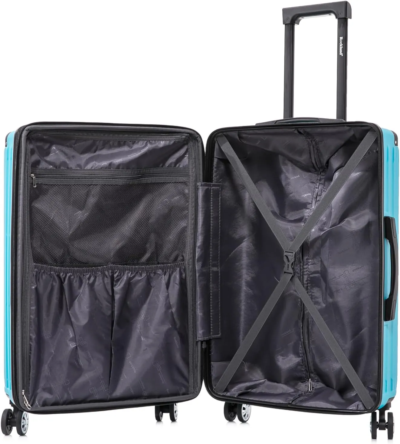 Rockland Hardside Spinner Wheel Carry On with Tote Luggage Set, Turquoise