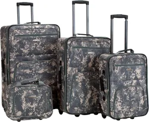 Rockland Journey Fashion Softside Expandable Upright Luggage, ACU CAMO, 4-Piece Set (14/19/24/28)