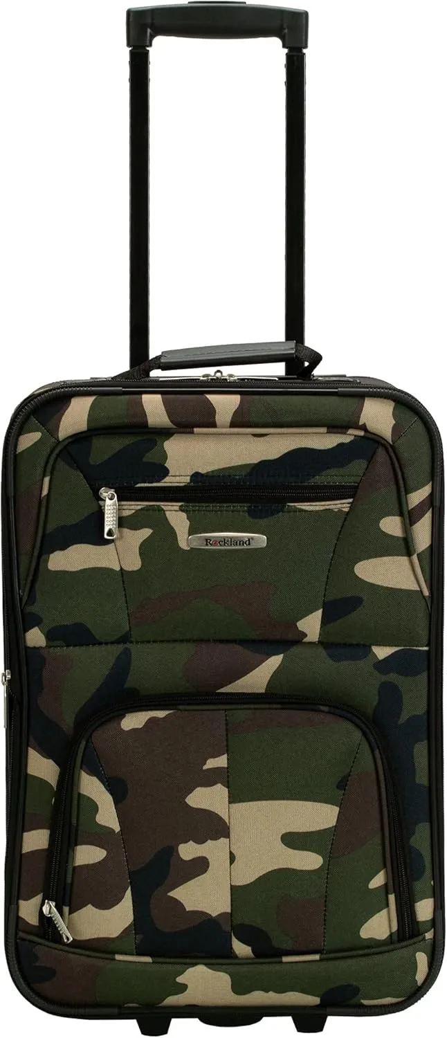 Rockland Journey Softside Upright Luggage Set, Expandable, Camouflage, 4-Piece (14/19/24/28)