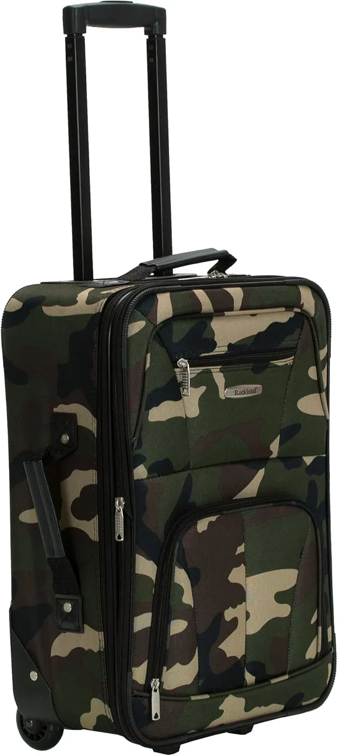 Rockland Journey Softside Upright Luggage Set, Expandable, Camouflage, 4-Piece (14/19/24/28)