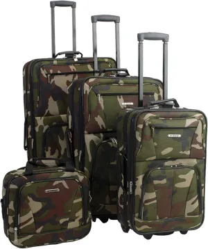 Rockland Journey Softside Upright Luggage Set, Expandable, Camouflage, 4-Piece (14/19/24/28)