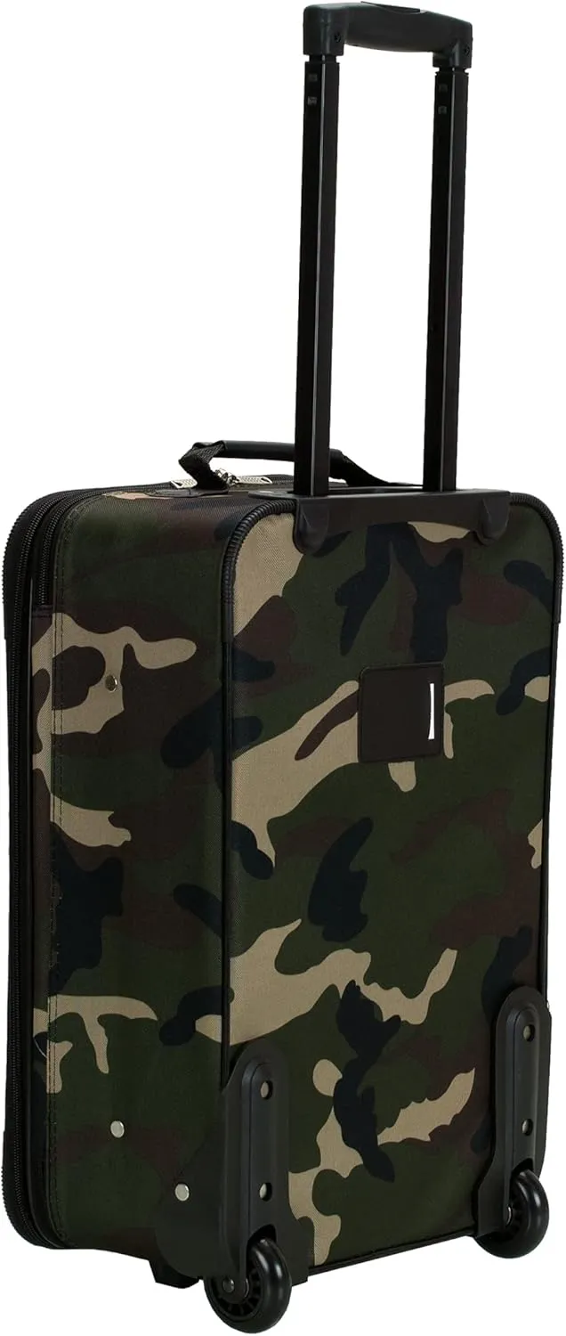 Rockland Journey Softside Upright Luggage Set, Expandable, Camouflage, 4-Piece (14/19/24/28)