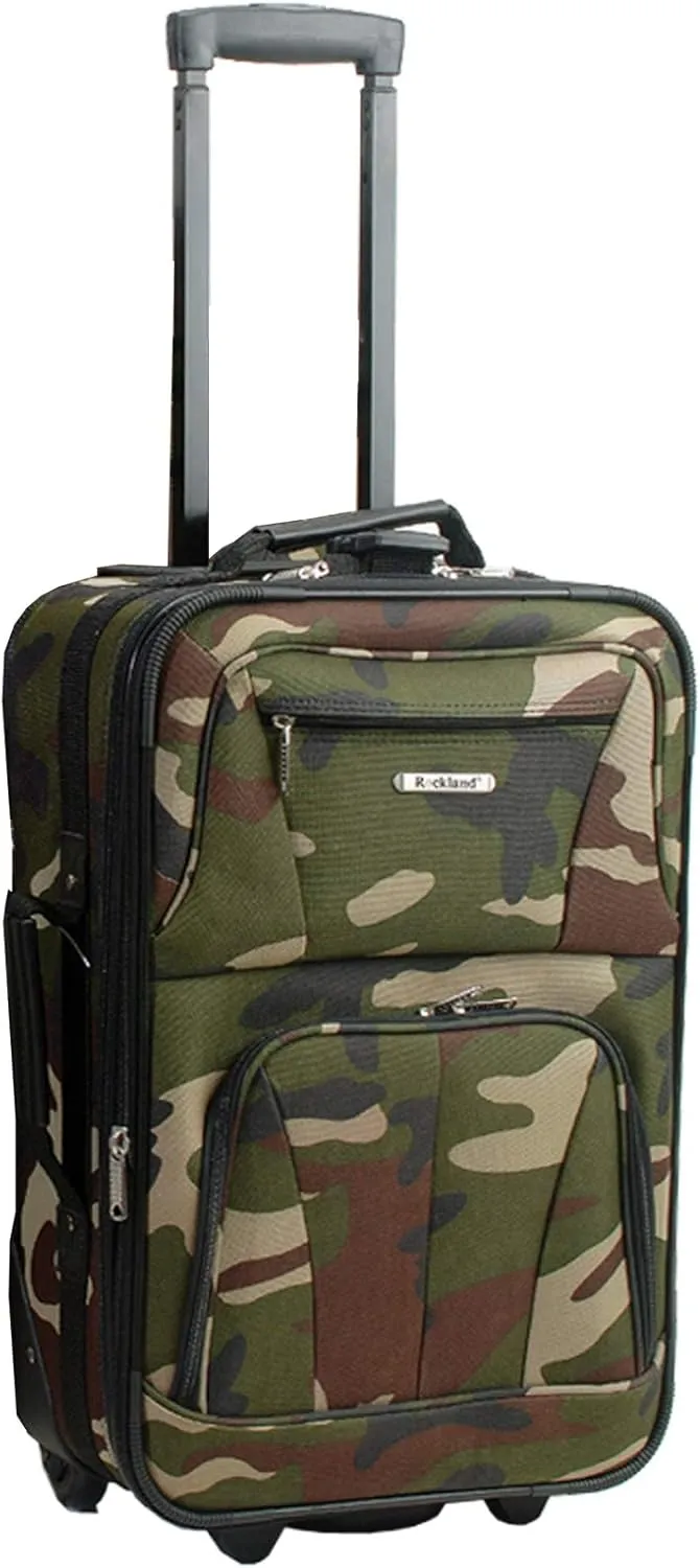 Rockland Journey Softside Upright Luggage Set, Expandable, Camouflage, 4-Piece (14/19/24/28)