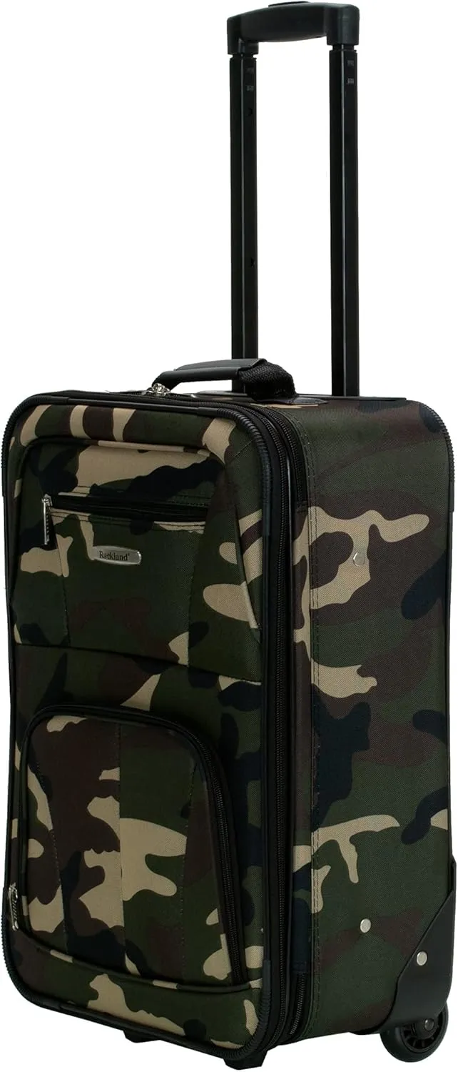 Rockland Journey Softside Upright Luggage Set, Expandable, Camouflage, 4-Piece (14/19/24/28)