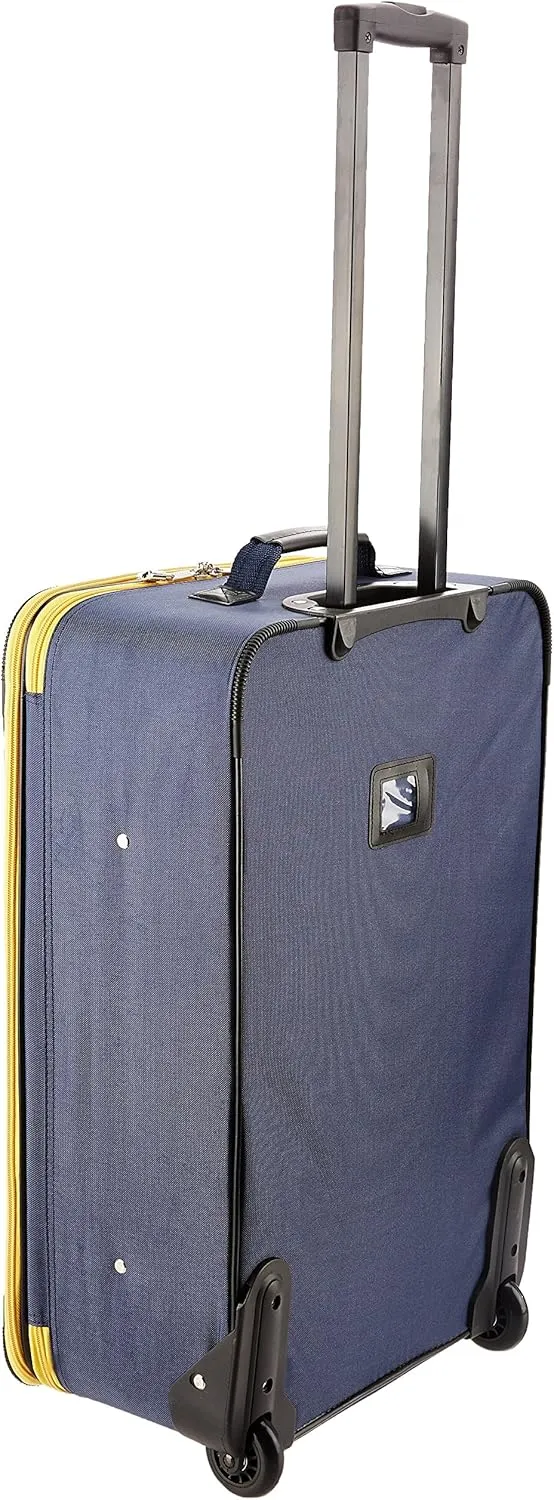 Rockland Journey Softside Upright Luggage Set, Expandable, Navy, 4-Piece (14/19/24/28)