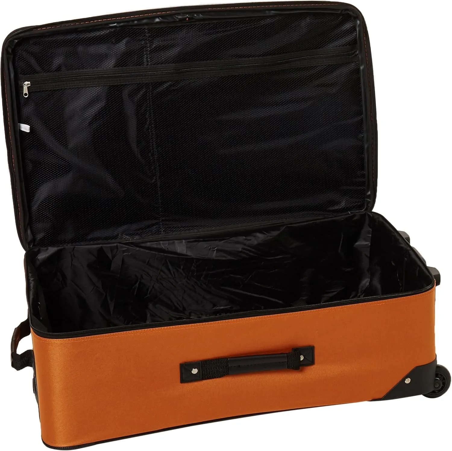 Rockland Journey Softside Upright Luggage Set, Expandable, Orange, 4-Piece (14/19/24/28)