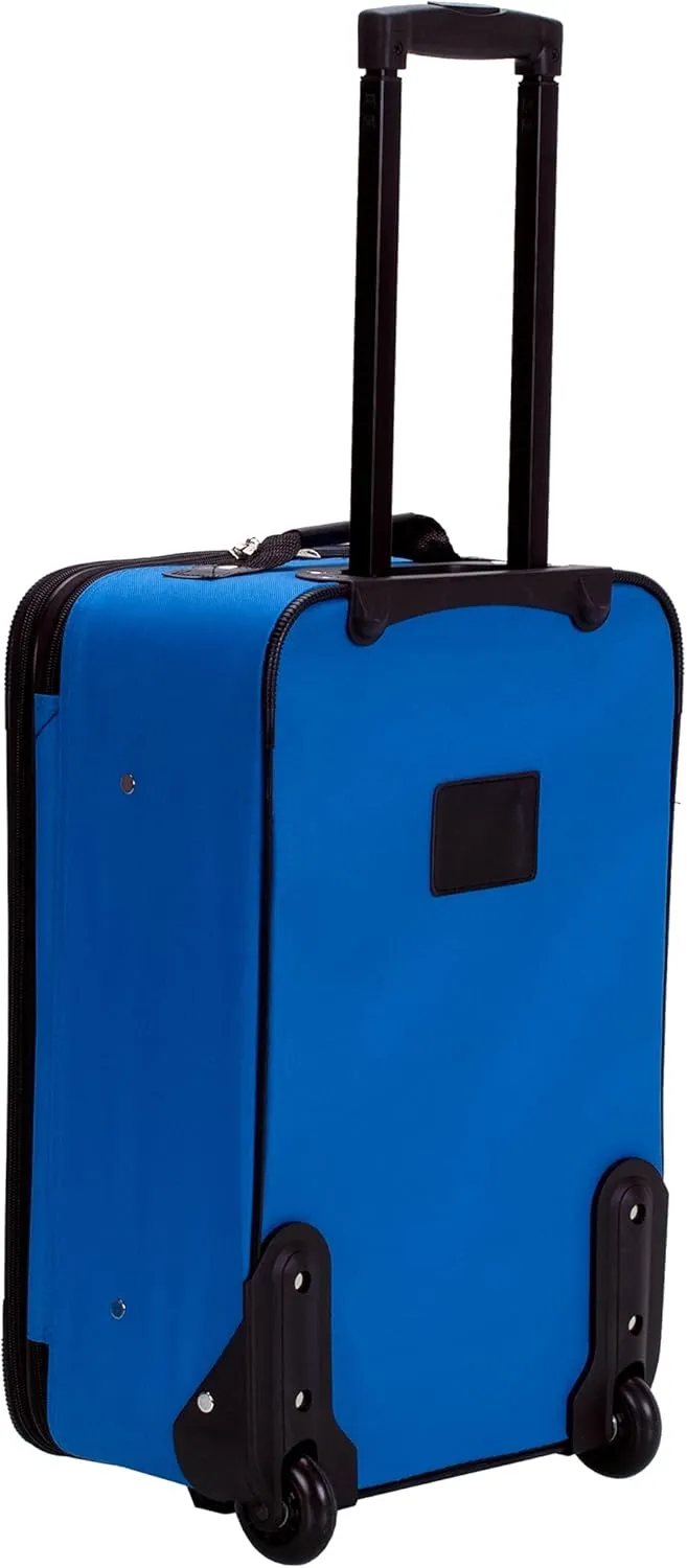Rockland Journey Softside Upright Luggage Set,Expandable, Blue, 4-Piece (14/19/24/28)
