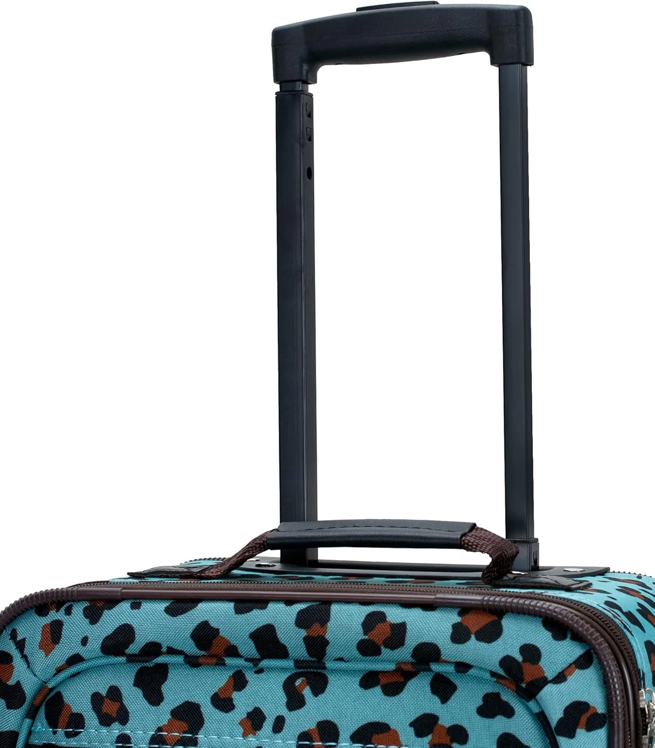 Rockland Jungle Softside Upright Luggage, Blue Leopard, 4-Piece Set (14/29/24/28)