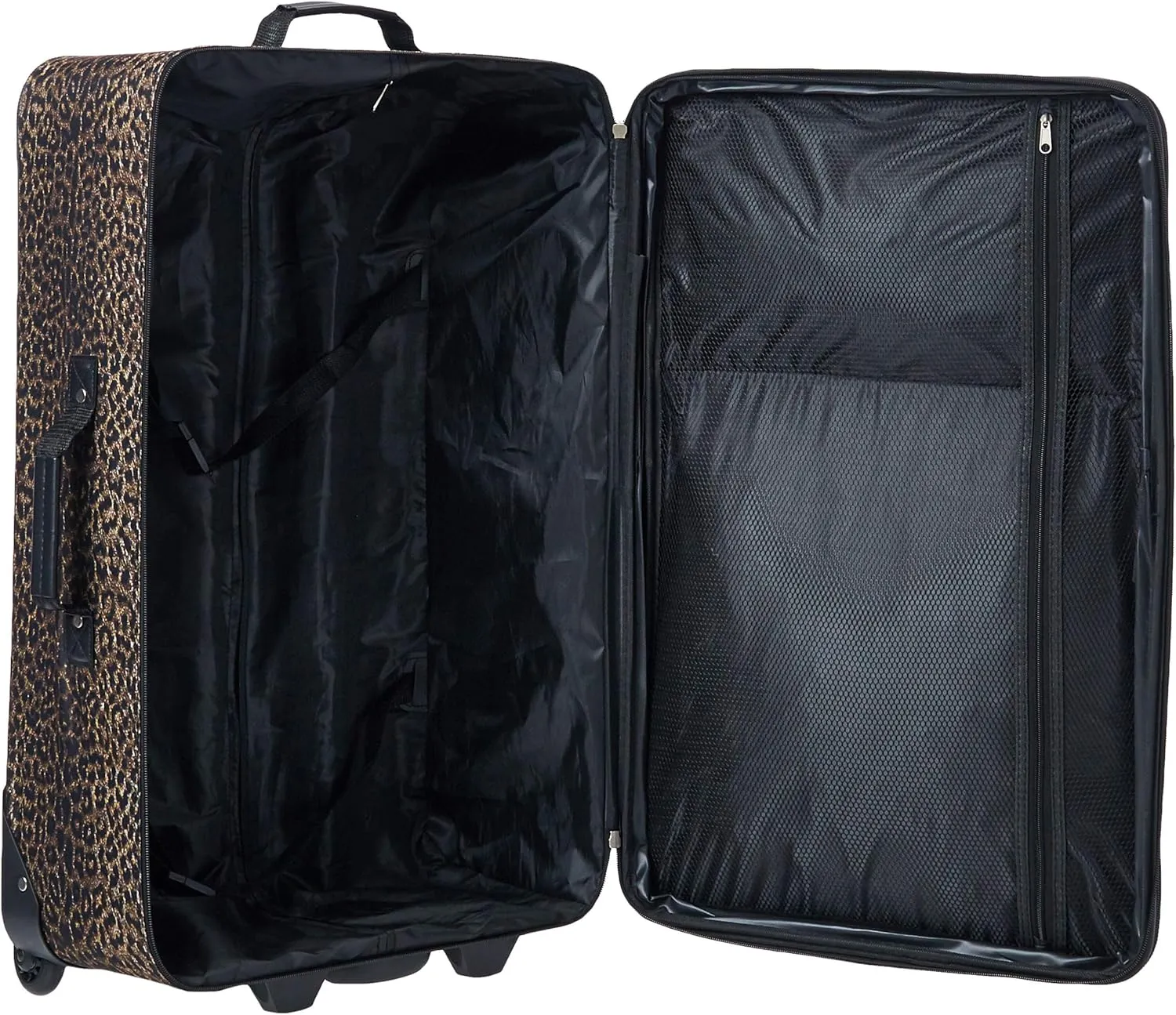 Rockland Jungle Softside Upright Luggage, Leopard, 4-Piece Set (14/19/24/28)