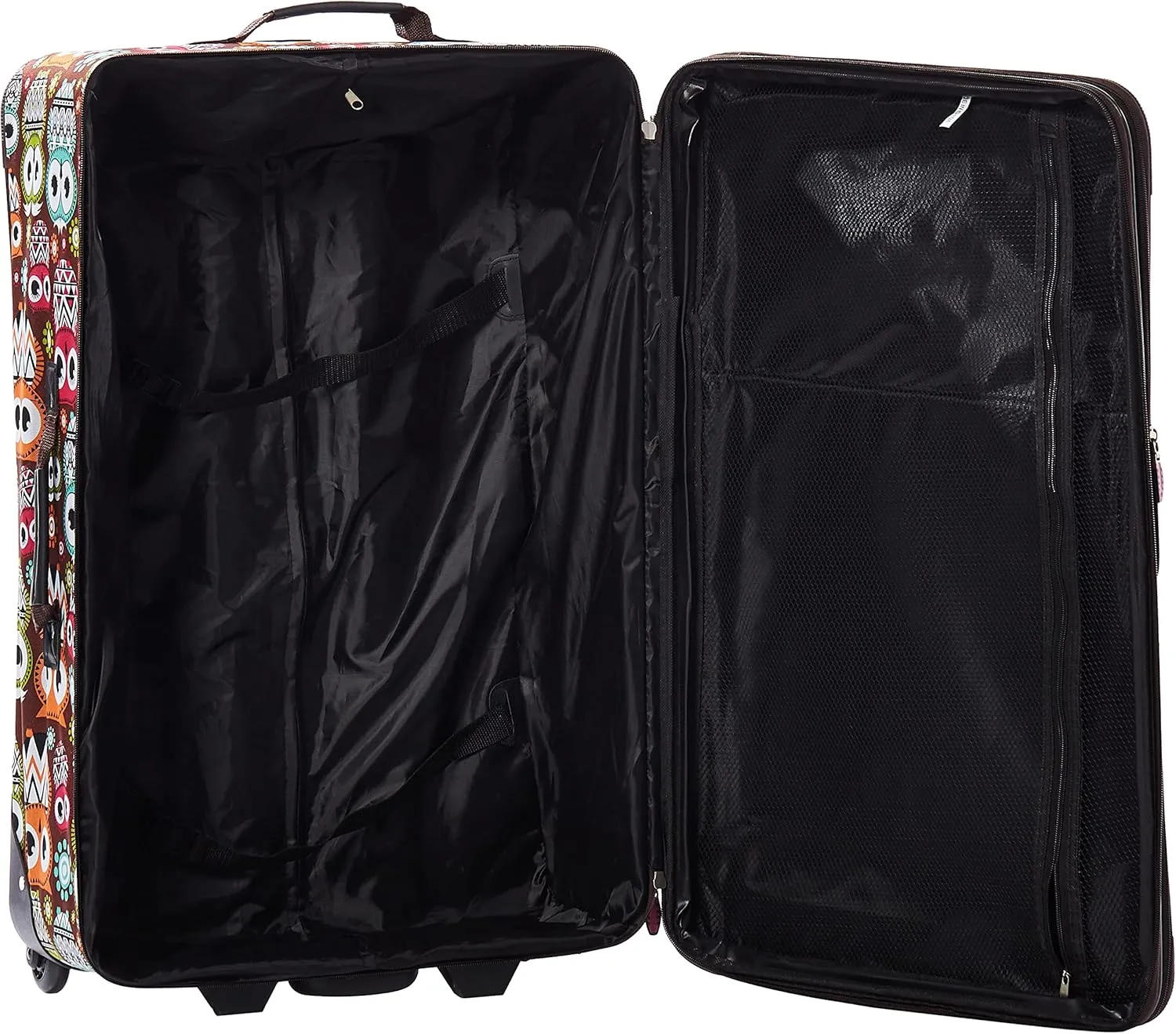 Rockland Jungle Softside Upright Luggage Set, Expandable, Owl, 4-Piece (14/29/24/28)