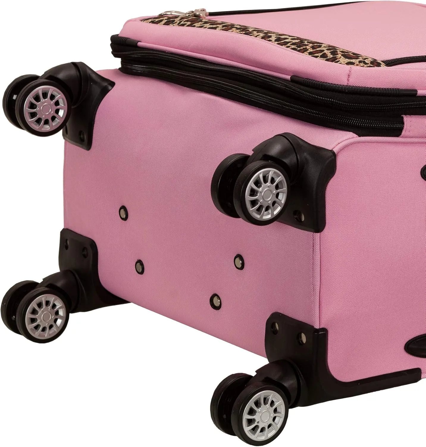 Rockland Softside Spinner Wheel Luggage, Pink, 5-Piece Set (14/29/24/28/32)