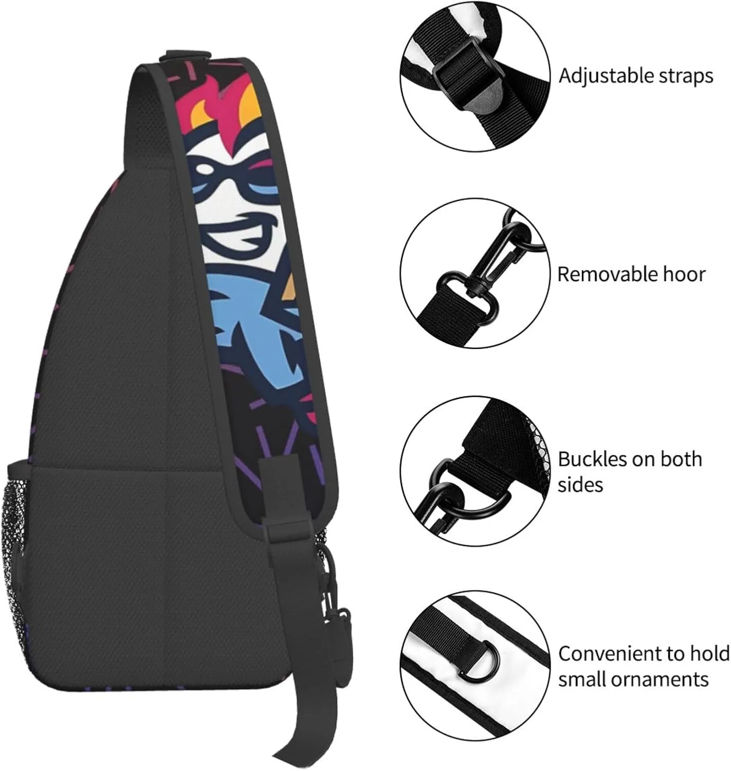 Rocky Mountain Vibes Crossbody For Men Women Sling Chest Bag Shoulder Bag Lightweight One Strap Backpack Multipurpose Travel Hiking Daypack